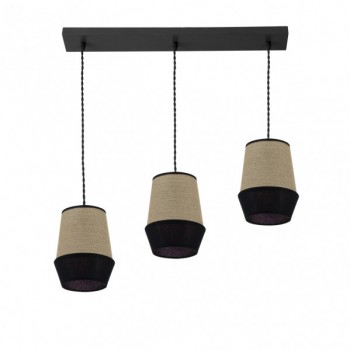 Distribuidor - Lâmpadas Diversas | Lâmpadas Modernas | REGLETA CAMPANA 3XE27 SACO/NEGRO REGX66X12 CM Ref: 173993109